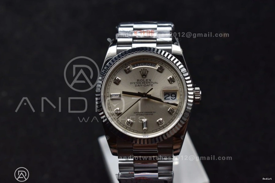 Dial SS Bracelet Silver V5 36 Diamond Steel vr3255 Edition 904L (Gain QF on Weight) Best President DayDate 0401